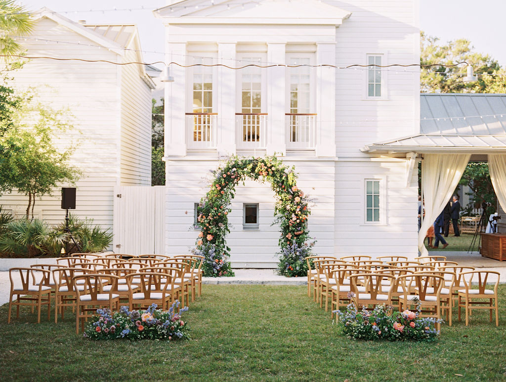 the Court in Seaside Wedding
Floral Arch Spring Wedding